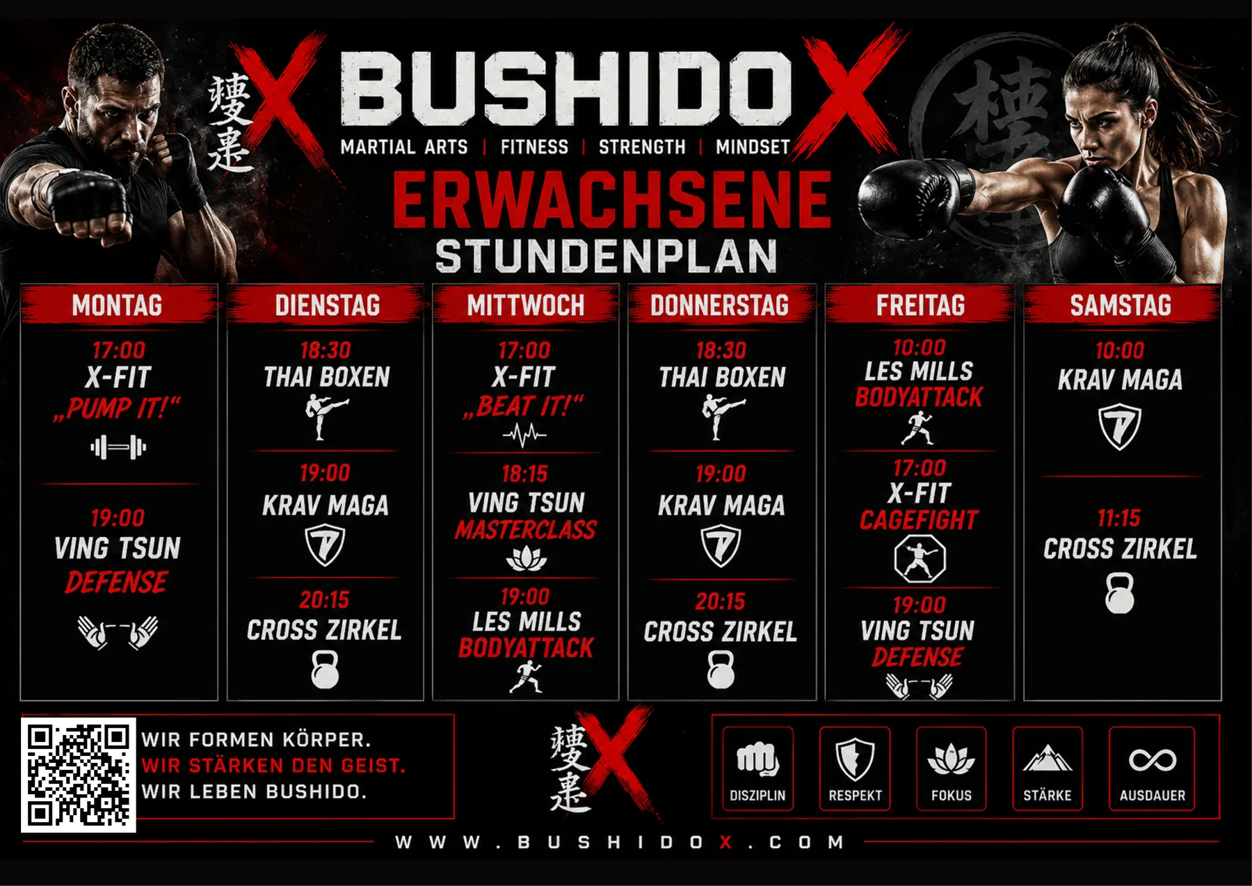 BushidoX Graz Stundenplan Erwachsene